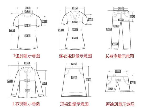 服裝各部位尺寸的測量方法